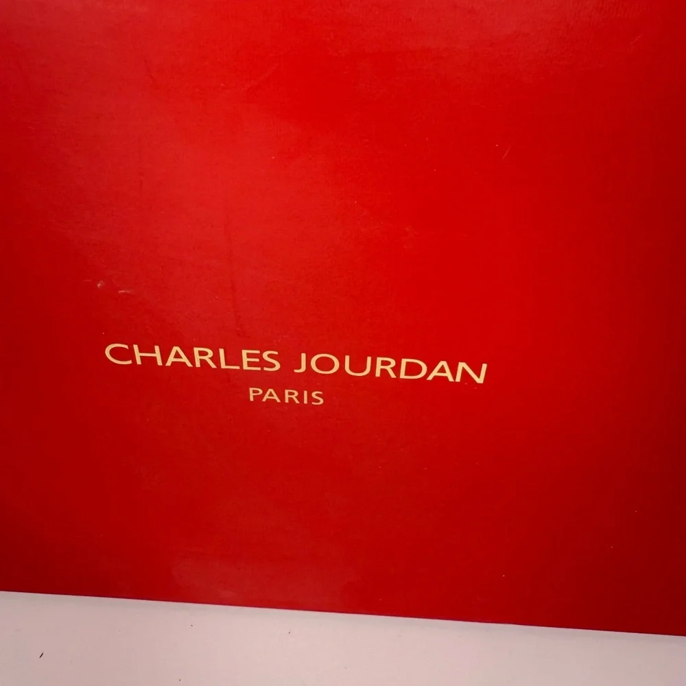 Charles Jourdan Paris Black Leather Ankle Strap Peep Toe Heels Bow Detail 8.5M - Picture 12 of 13